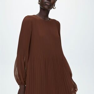 Aritzia Wilfred Chocolate Brown Midi Dress